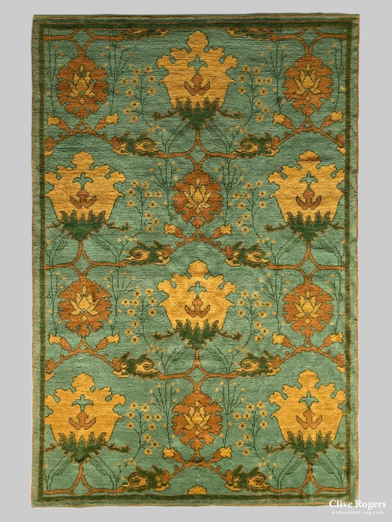 Turkish Hand-Knotted Carpet In The Donegal Manner New Carpet