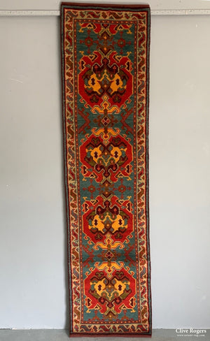 Turkish Anatolian Cror Ushak Design Runner New Runner