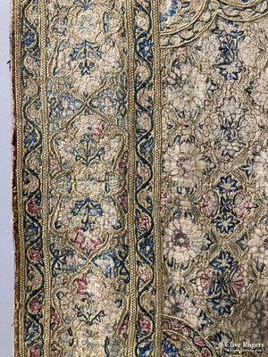Persan Qajar Embroidery With Ikat Back Circa 1850