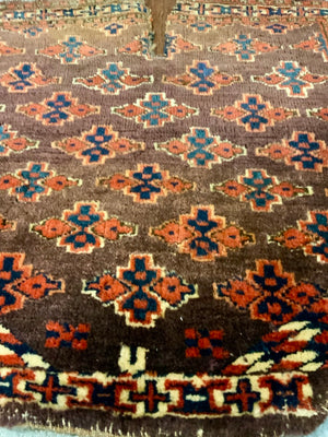 Turkmen Yomut antique horse saddle cover (54 x 64cm)