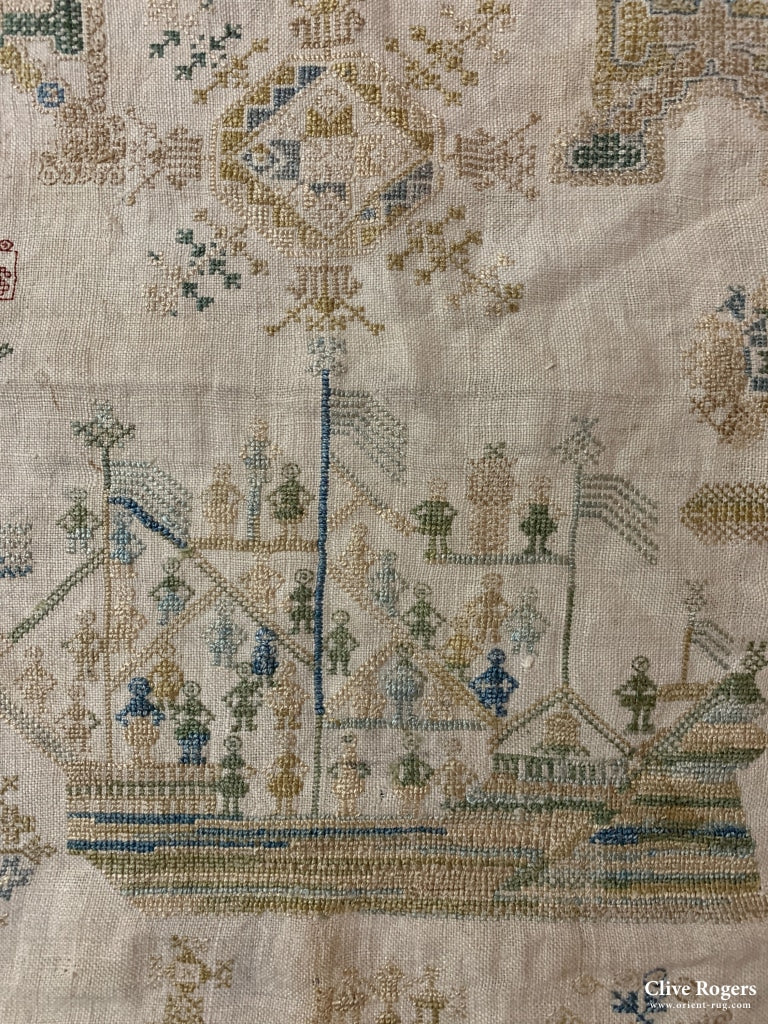 Dutch Ship Sampler Anno 1720 (70 X 30Cm)