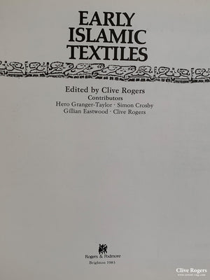 Early Islamic Textiles Edited Rogers C. Published By & Podmore Brighton 1983 (Paperback) Book