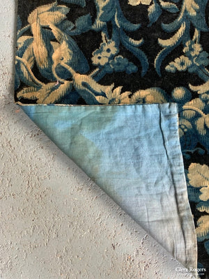 Edwardian Printed Cotton Velvet - Birds / Fruits (288 X 78Cm)