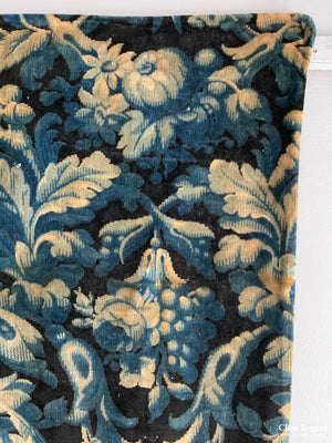Edwardian Printed Cotton Velvet - Birds / Fruits (288 X 78Cm)