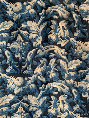 Edwardian Printed Cotton Velvet - Birds / Fruits (288 X 78Cm)