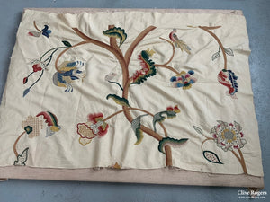 English Crewelwork Fragment ( 84 X 124Cm)