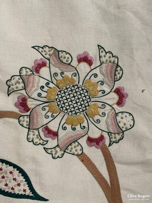 English Crewelwork Fragment ( 84 X 124Cm)