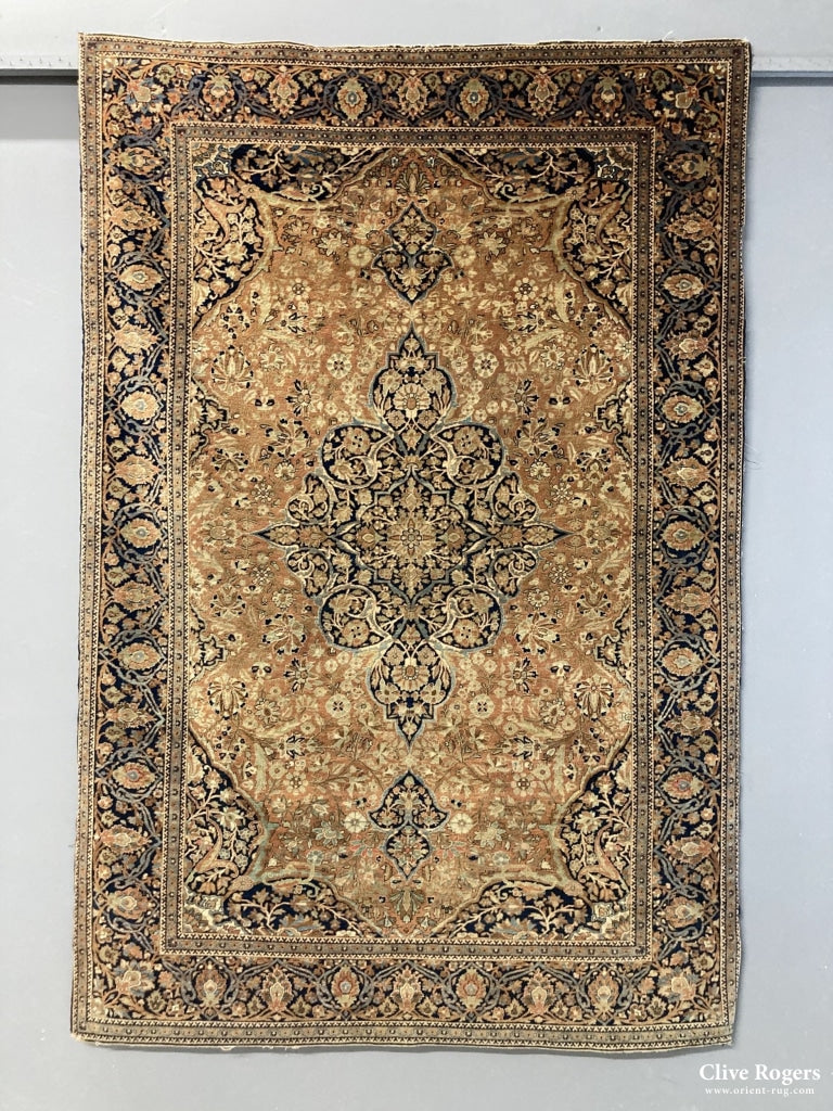 Persian Fine Mohtasham Kashan Rug Circa 1850 Rug