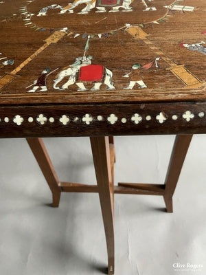 Near Pair Of Folding Antique Mysore Rosewood Tables Table
