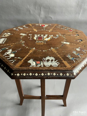 Near Pair Of Folding Antique Mysore Rosewood Tables Table