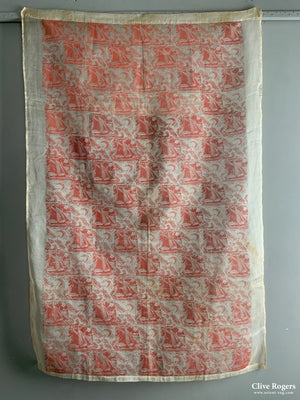 Footprints Studio Block Print On Silk (158 X 106Cm)