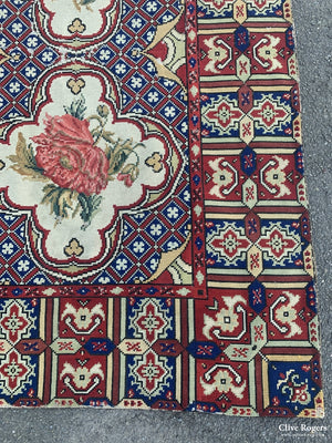 French Antique Needlework Rug 19Th Cent (205 X 151Cm)