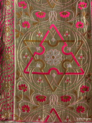 French Nasrid Style Gilt Brocde Fragment (67 X 69Cm)
