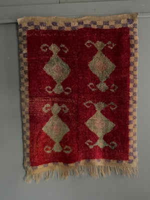 Anatolian vintage loop pile rug (143 x 110cm)