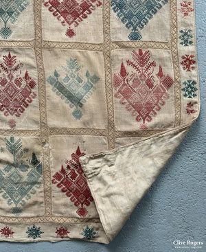 Greek Island Dodecanese Embroiderey Circa 1700 ( 118 X 109 Cm ) Embroidery
