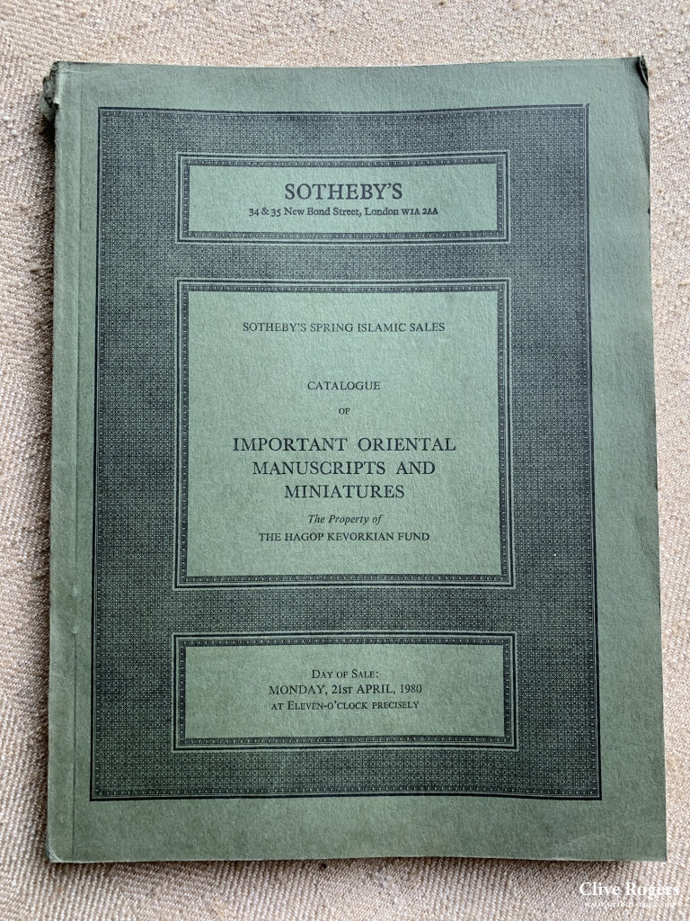 Hagop Kevorkian Fund Sothebys 21 Apr 1980