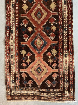 Hamadan Kurdish Runner Circa 1920 (420 X 90Cm) Runner