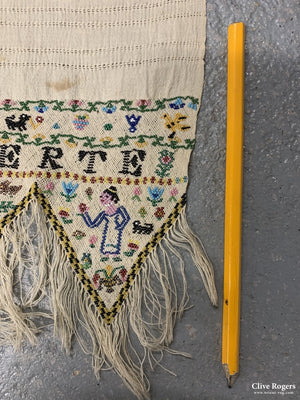 Spanish Ultra Fine Beadwork Couterplain Livertad O Muerte Possibly Civil War Period 1936-1939