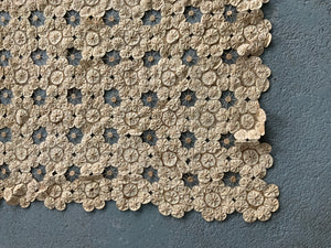 French vintage gathered rufflet bedcover (227 x 221cm)