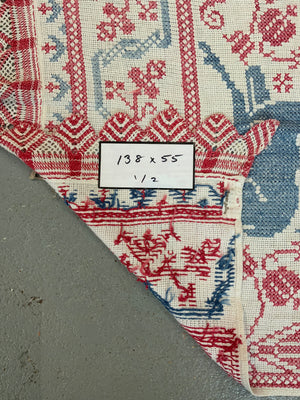 Italian antique Assisi work counterplains (138 x 55cm)