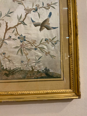 Chinese antique export silk embroidery