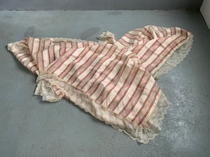 Turkish Ottoman diaphanous striped silk (355 x 170cm)