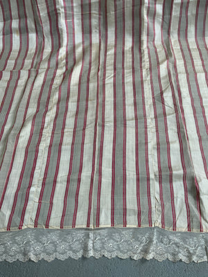 Turkish Ottoman diaphanous striped silk (355 x 170cm)