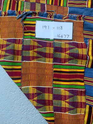 Ghanian Ashani silk kente mantle (192 x 118cm)