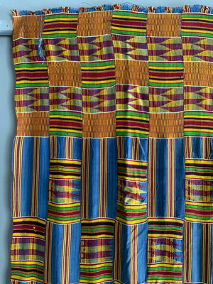 Ghanian Ashani silk kente mantle (192 x 118cm)