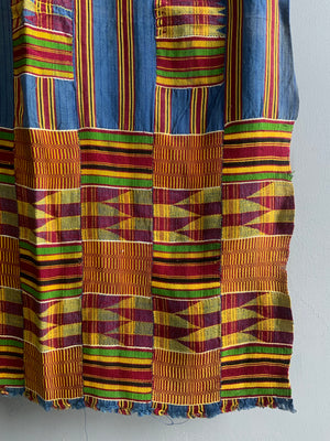 Ghanian Ashani silk kente mantle (192 x 118cm)