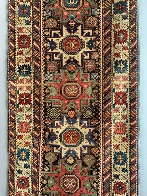 Caucasian Leshgi antique short runner (312 x 94cm)