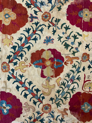 Uzbekistan antique Suzani fragment (84 x 69cm)