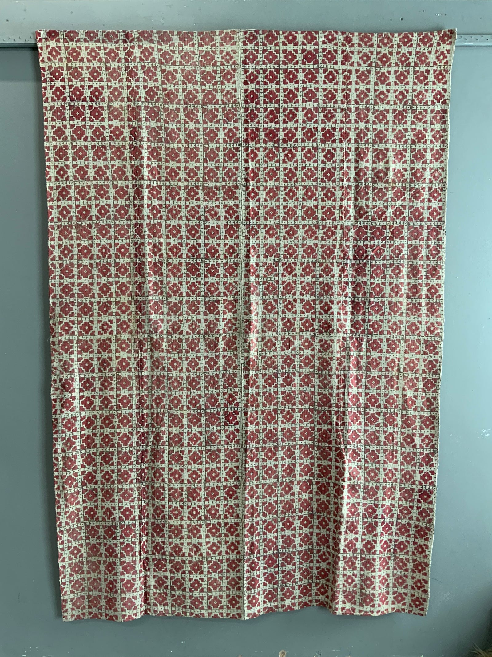 Uzbekistan block print with small repeat pattern (212 x 146cm)