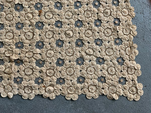 French vintage gathered rufflet bedcover (227 x 221cm)