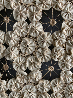 French vintage gathered rufflet bedcover (227 x 221cm)