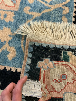 Turkish small carpet of square proportion (201 x 217cm)