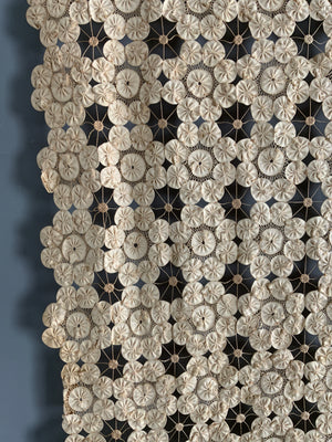 French vintage gathered rufflet bedcover (227 x 221cm)