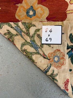 Uzbekistan antique Suzani fragment (84 x 69cm)