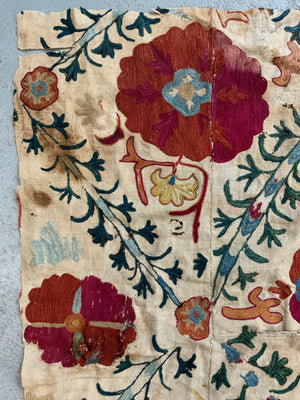 Uzbekistan antique Suzani fragment (84 x 69cm)