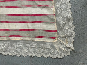 Turkish Ottoman diaphanous striped silk (355 x 170cm)