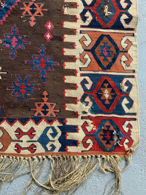 Turkish antique kilim fragment (217 x 89cm)