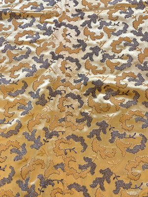 Embroidered European silk fragment (103 x 105cm)