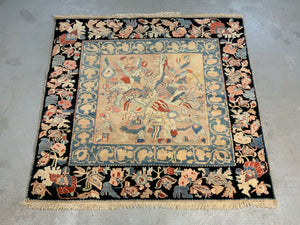 Turkish small carpet of square proportion (201 x 217cm)
