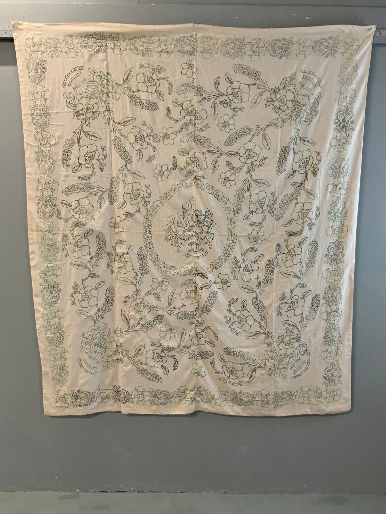 Turkish Tokat woodblock printed cotton (190 x 163cm)