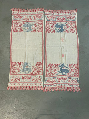 Italian antique Assisi work counterplains (138 x 55cm)