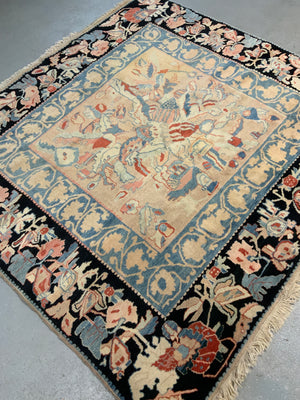 Turkish small carpet of square proportion (201 x 217cm)