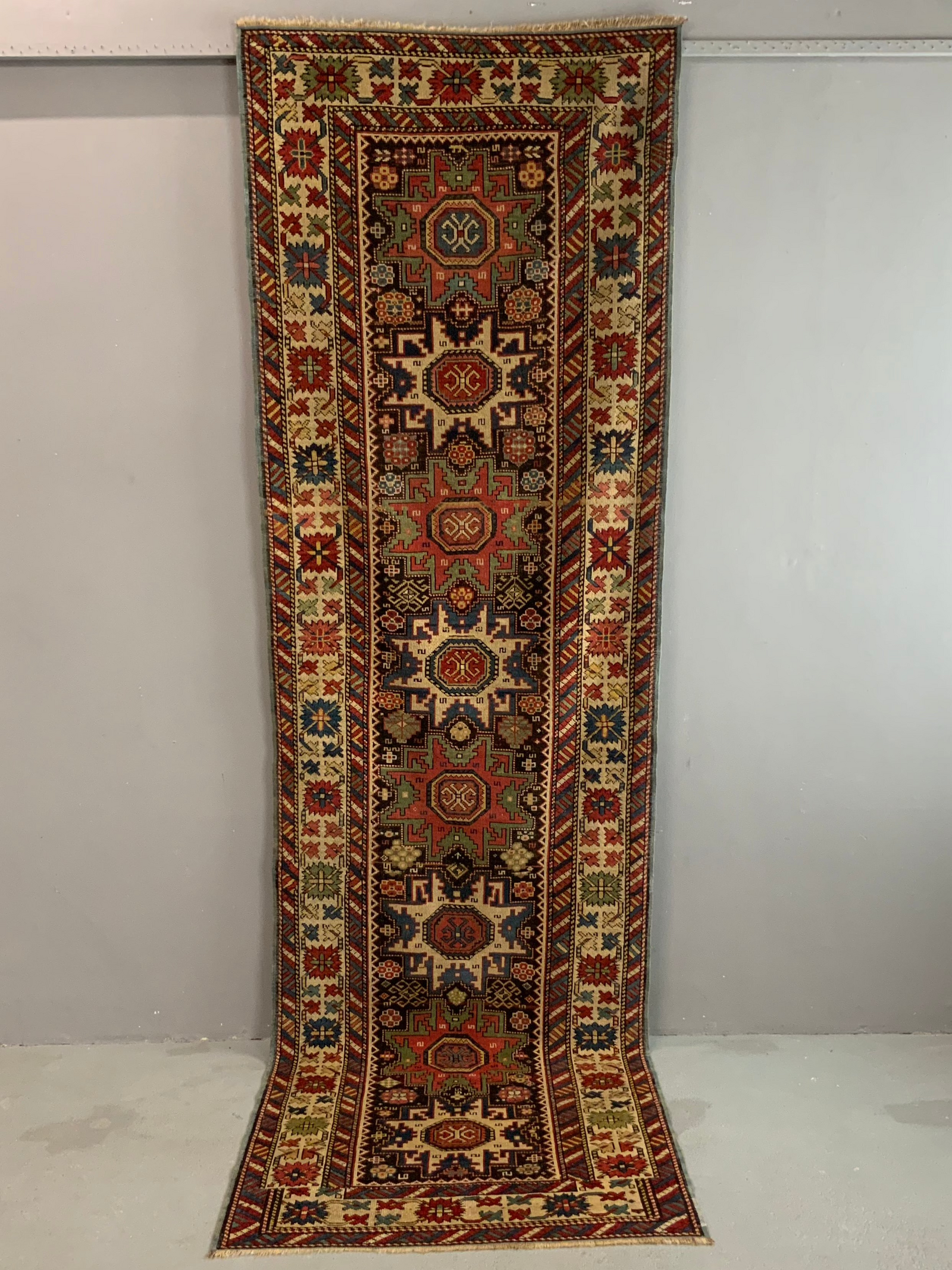 Caucasian Leshgi antique short runner (312 x 94cm)