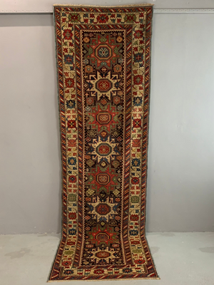 Caucasian Leshgi antique short runner (312 x 94cm)