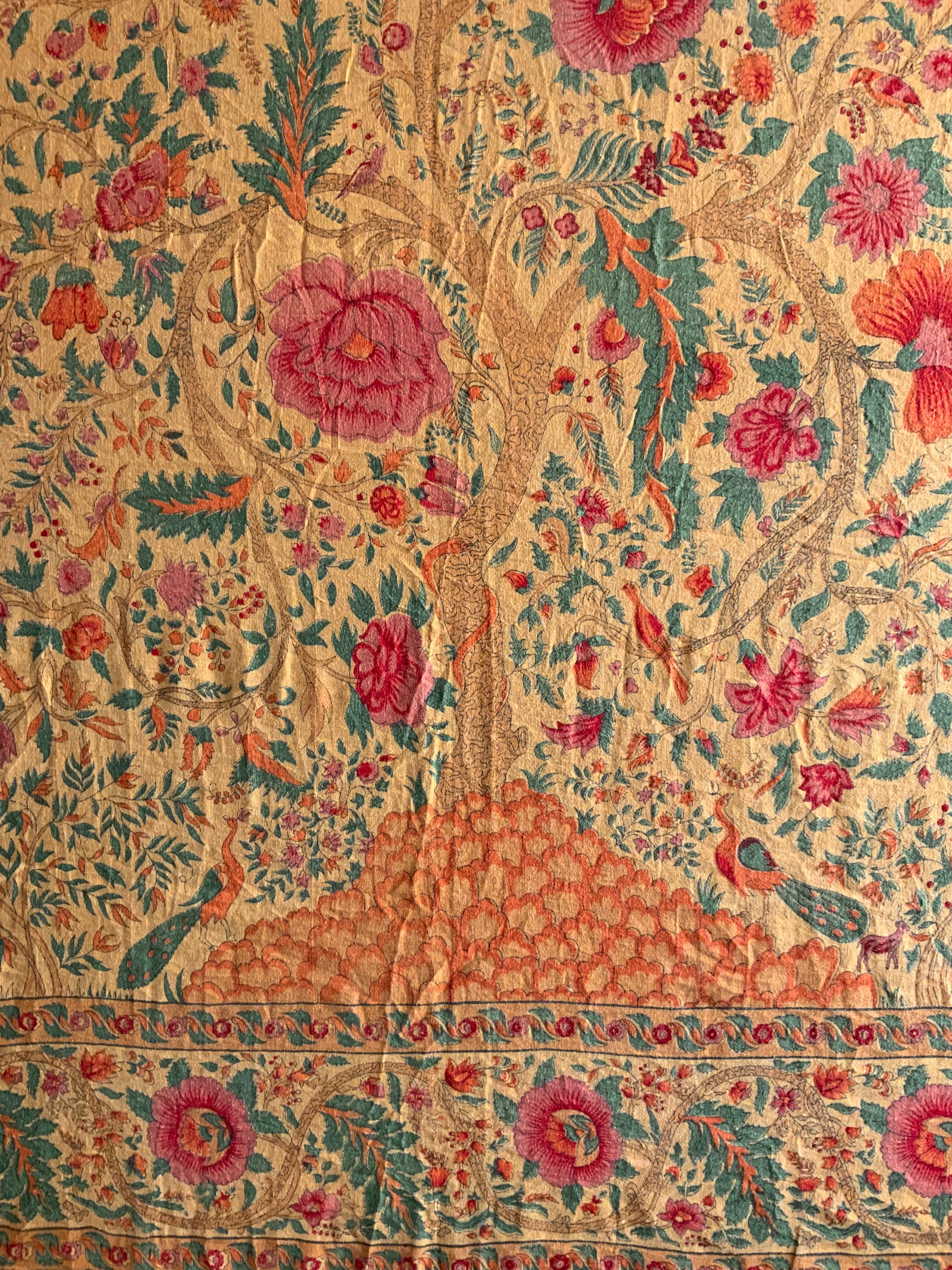 Indian bedspread in palampore design (152 x 242cm)