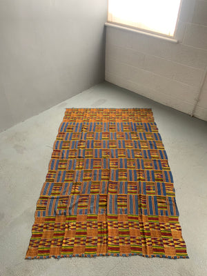 Ghanian Ashani silk kente mantle (192 x 118cm)